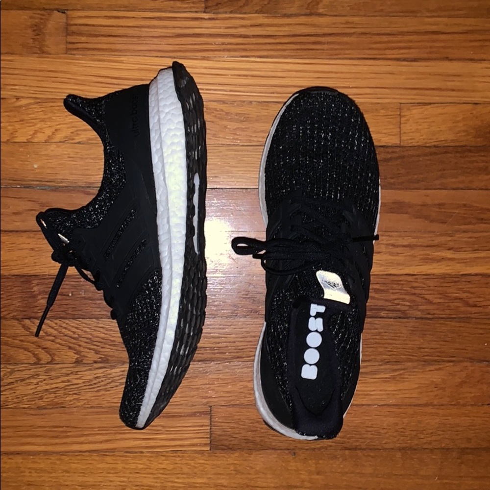 Black adidas ultraboost shoes!!